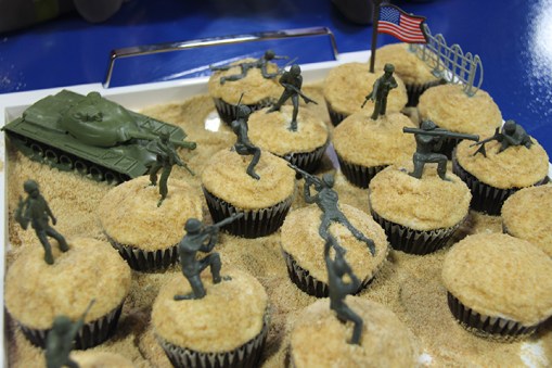 Dairy-free, egg-free graham cracker crumbs are used to portray sand.