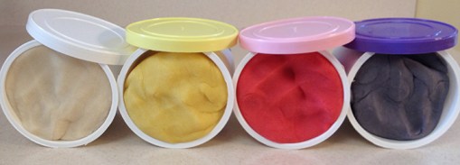 Use unsweetened drink mix to make various play dough colors. Store in frosting containers, and match the colors to the lids!